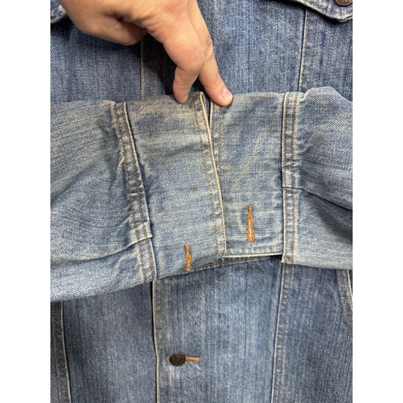 Vintage 70s Levis Orange Tab Denim Jacket Men’s XL Jean Chore Coat Split Tail - Picture 8 of 16